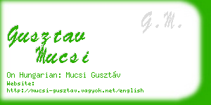 gusztav mucsi business card